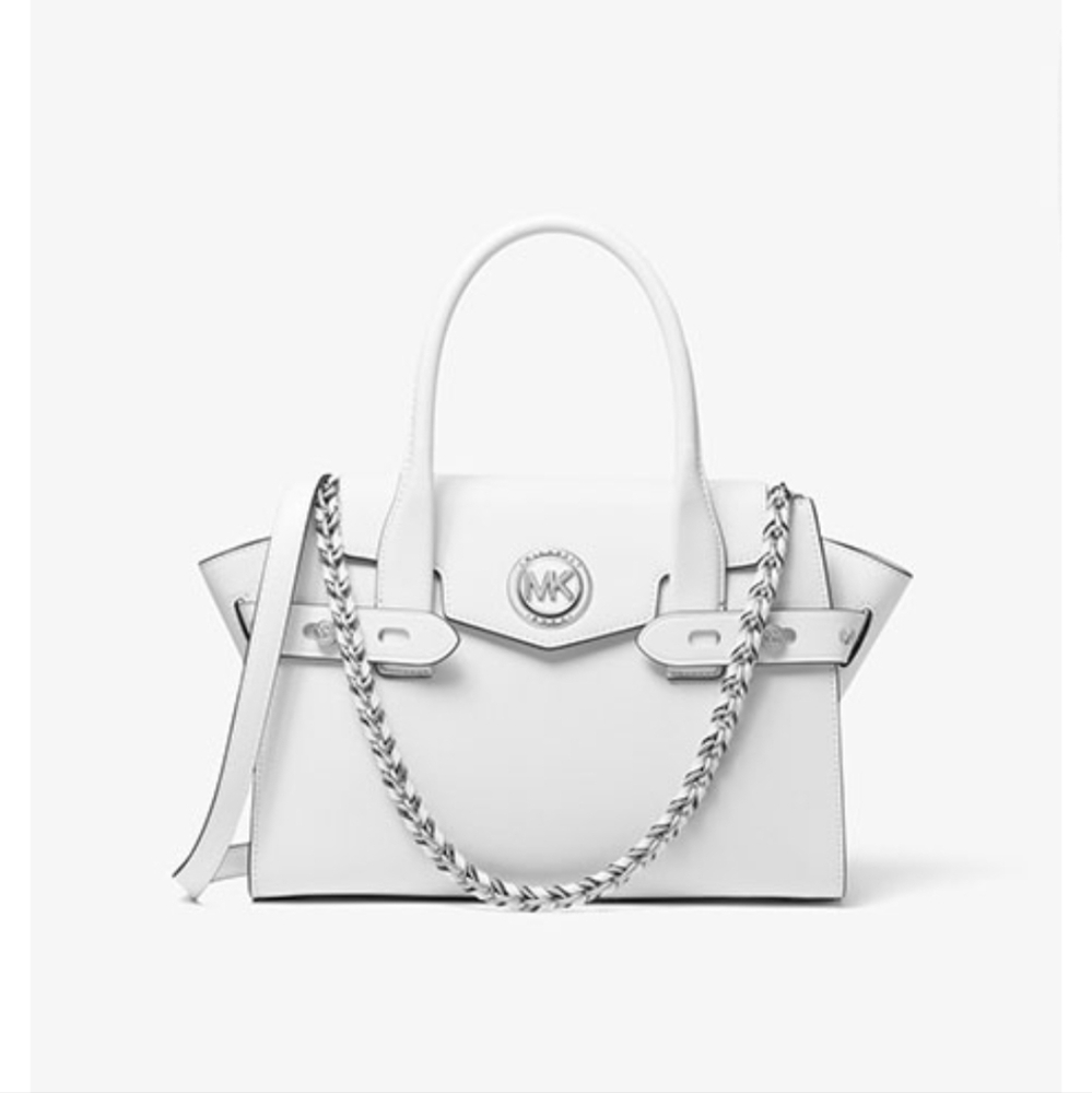 Michael kors Carmen white leather satchel